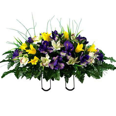 Sympathy Silks Artificial Cemetery Flowers - Realistic - Outdoor Grave ...