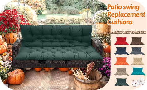 Amazon.com: Porch Swing Cushions with Backrest, Outdoor Swing Cushion Waterproof 2/3 Seater ...