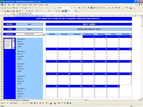 Booking Calendar | Excel spreadsheets templates, Marketing calendar ...