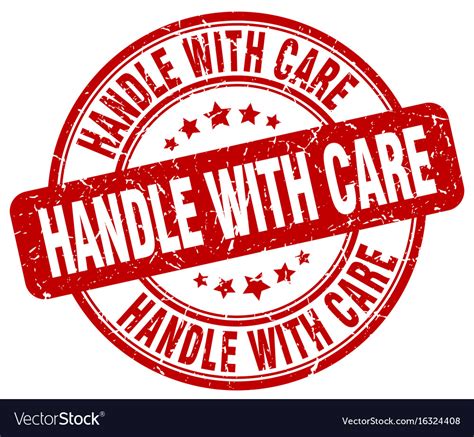 Handle with care stamp Royalty Free Vector Image