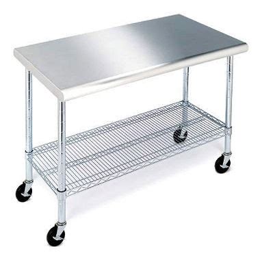 Chef's Table Stainless Steel Prep Table on Wheels - 49" NSF Certified - A1 Party Rental