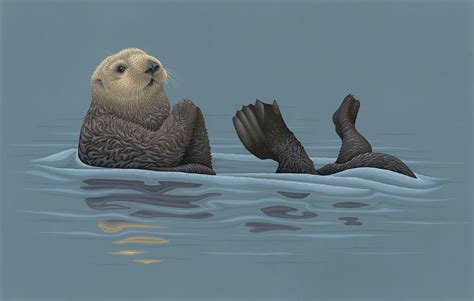 Sea Otter Painting by Nathan Marcy