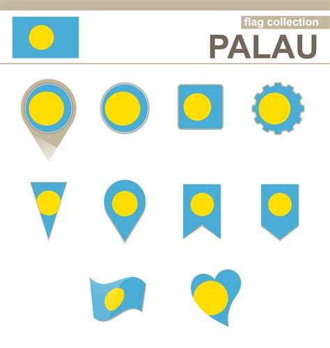 Palau Flag Collection 5729364 Vector Art at Vecteezy