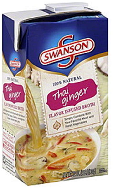 Swanson Broth Flavor Infused, Thai Ginger 32.0 oz Nutrition Information ...