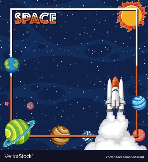 Background theme space with spaceship Royalty Free Vector