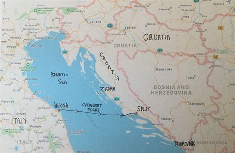 Italy and Croatia Map | secretmuseum