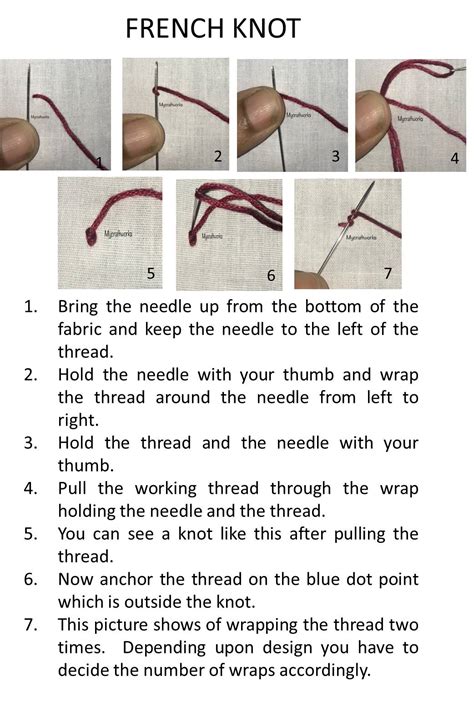 MY CRAFT WORKS: French Knot Stitch - Tutorial