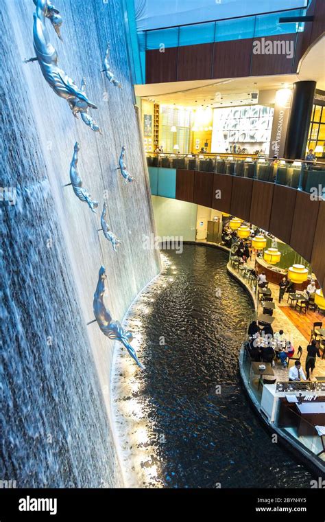 Waterfall in Dubai Mall - world's largest shopping mall Stock Photo - Alamy