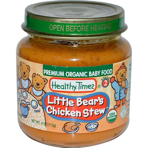 Healthy Times, Premium Organic Baby Food, Little Bear’s Chicken Stew, Stage 2, 4 oz (113 g) - iHerb