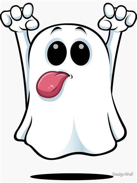 "Cartoon Ghost - Sticking His Tongue Out." Sticker for Sale by DesignWolf | Redbubble