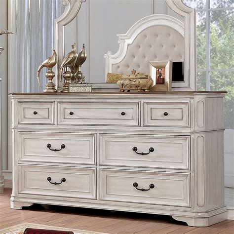 Furniture of America Mayves Farmhouse 7-Drawer Dresser, Antique White ...