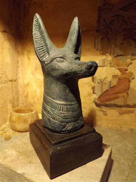 Egyptian statue / art - Anubis bust replica Mummification god - Jackal ...