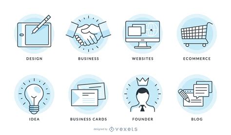 Business Icons Vector Graphic Set Vector Download