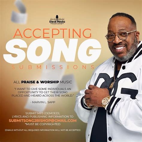 Submit Praise And Worship Music To Bishop Marvin Sapp