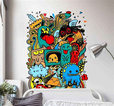 Abstract Grunge Monster Graffiti sticker - TenStickers