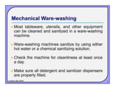 SOLUTION: Warewashing process - Studypool