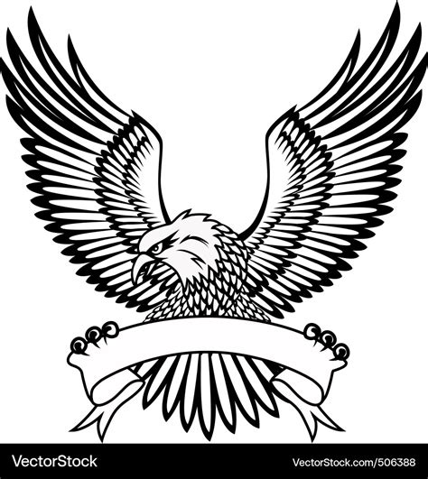 Eagle with emblem Royalty Free Vector Image - VectorStock