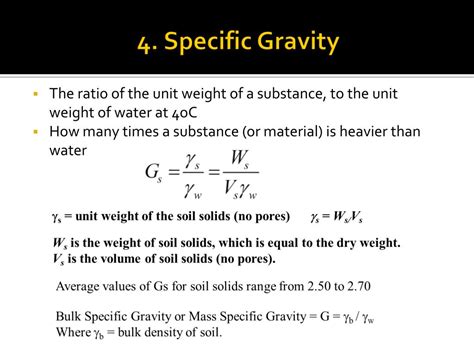 What Is Specific Gravity Definition Formula