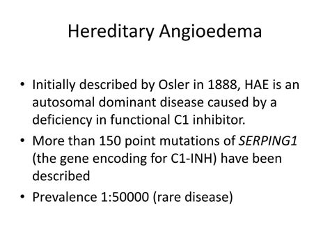 PPT - Hereditary Angioedema PowerPoint Presentation, free download - ID:3838117