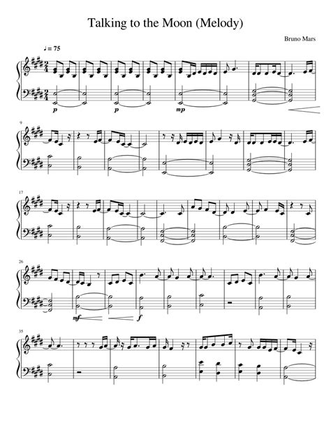 Talking to the Moon (Melody) Sheet music for Piano (Solo) | Musescore.com