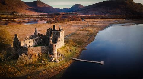 Photographs of Kilchurn Castle on Loch Awe near Dalmally beneath the Cruachan Horseshoe in the ...