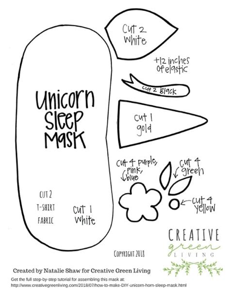 How to Make a DIY Unicorn Sleep Mask with FREE Downloadable Pattern (With no-sew option ...