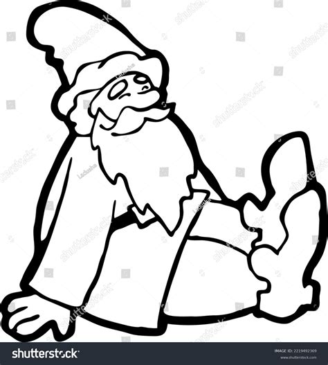 Funny Santa Claus Sitting Hand Drawn Stock Vector (Royalty Free) 2219492369 | Shutterstock