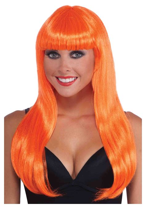 Neon Orange Long Wig