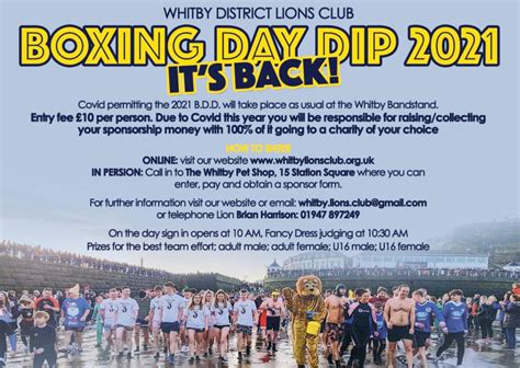 Whitby Lions Boxing Day Dip 2021! It’s Back!! – Whitby District Lions Club