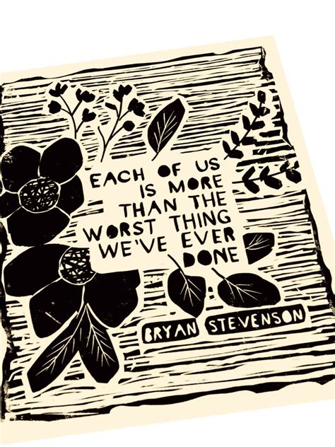 Bryan Stevenson Quote. Lino Style Illustration. Poster Style Wall ...