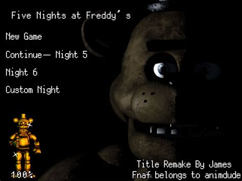 Fnaf 1 title screen remake by Jamesisfreshyartz on DeviantArt