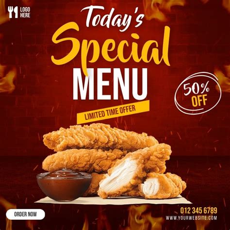 Chicken Special Menu | Chicken specials, Food poster design, Menu