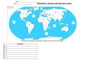 Continents and Oceans Quiz by Lauren Cardillo | Teachers Pay Teachers