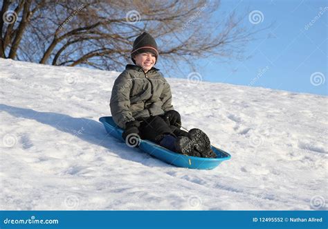 Sledding fun stock photo. Image of recreation, cold, hill - 12495552