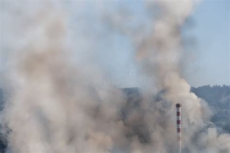 Fumes and Pollution in Factory Chimneys Stock Photo - Image of dioxide ...