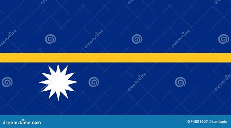 Colored flag of Nauru stock vector. Illustration of ensign - 94801607