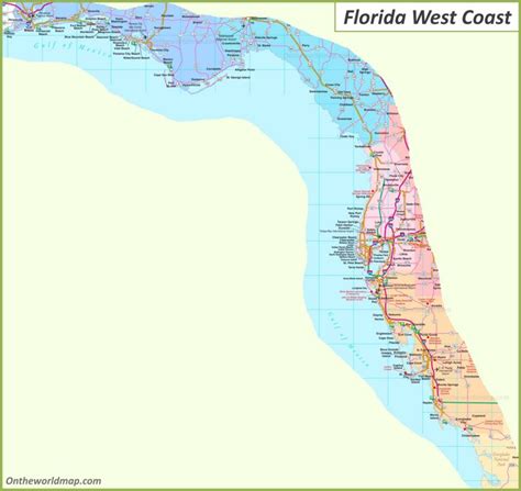 Map of Florida West Coast