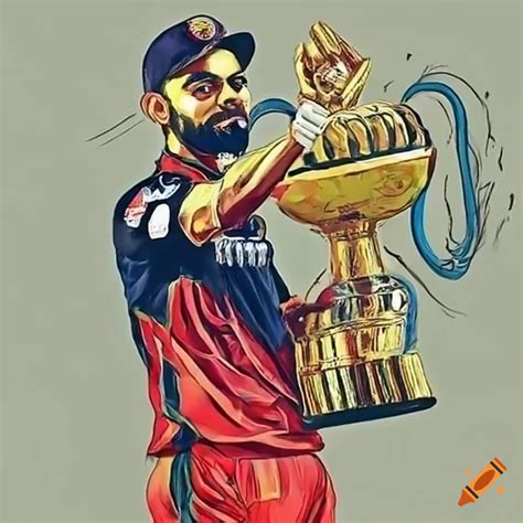 Virat kohli lifting ipl trophy with rcb on Craiyon