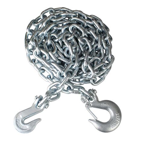 Everbilt 3/8 in. x 14 ft. Grade 43 Zinc Steel Plated Logging Chain with Hooks-811032 - The Home ...