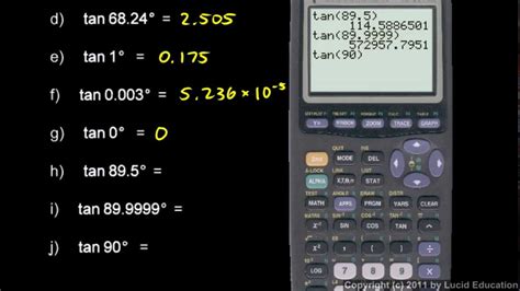 Algebra 2 11.03c - Tangent on the Calculator - YouTube