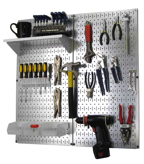 Buy Wall Control Metal Pegboard Organizer Utility Tool Storage and Garage Pegboard Organizer Kit ...