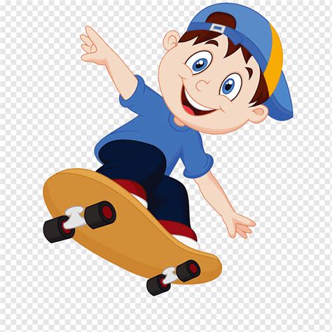 Cartoon Skateboarding, Cartoon skateboard boy, cartoon Character, sport, hand png | PNGWing