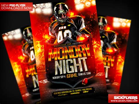 Monday Night Football Flyer Template PSD by Industrykidz on DeviantArt