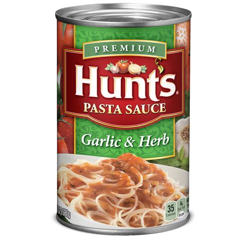 Hunt's Garlic & Herb Pasta Sauce, 100% Natural Tomato Sauce, 24 Oz Can - Walmart.com