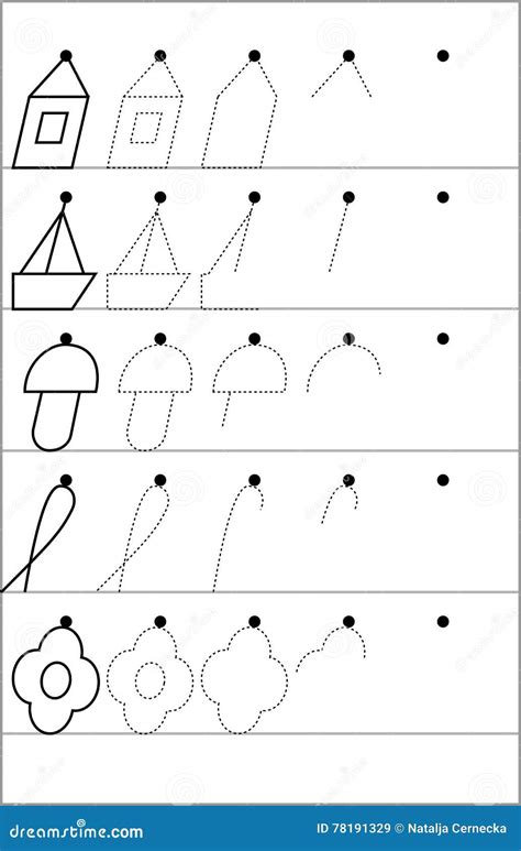 Page with Exercises for Young Children in Line. Stock Vector ...