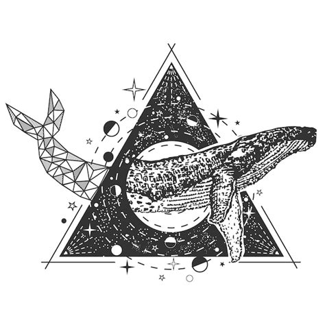 Premium Vector | Whale tattoo art style