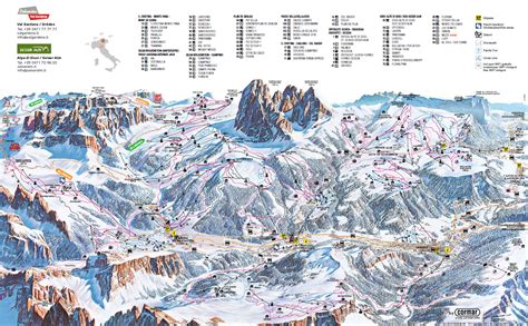 Val Gardena/Alpe di Siusi slope map | Dolomiti Superski | Stazioni sciistiche, Sciare, Sci alpino