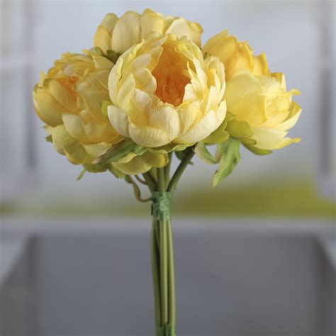 Yellow Artificial Peony Bouquet - Bushes + Bouquets - Floral Supplies - Craft Supplies - Factory ...