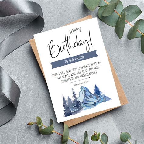 Printable Birthday Card for Pastor, Scripture Birthday Card for Church Pastor, Christian Bible ...