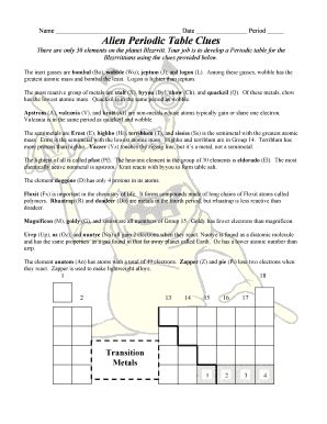 Alien Periodic Table Answers - Fill and Sign Printable Template Online